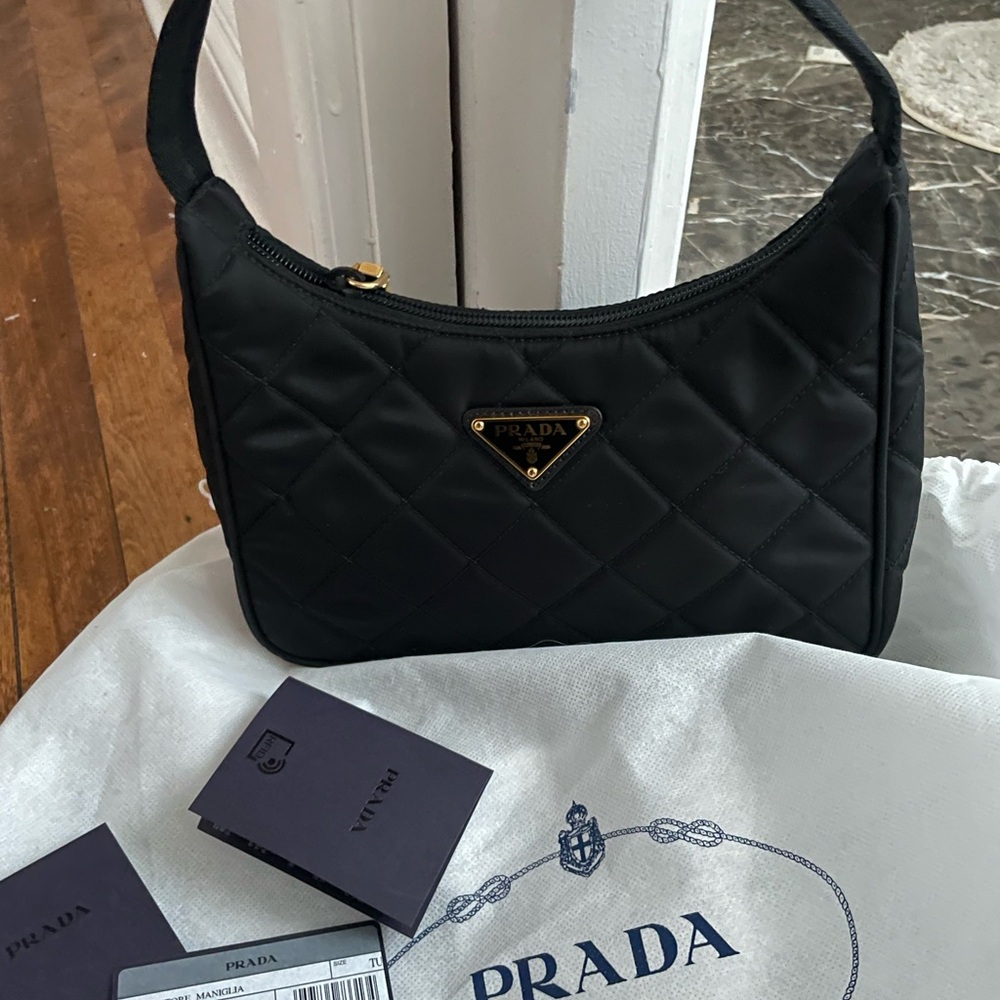 Prada Black Quilted hobo Bag